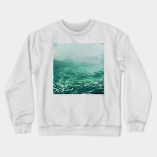 Emerald Ocean Water Waves Mist and Surf Dreams Crewneck Sweatshirt